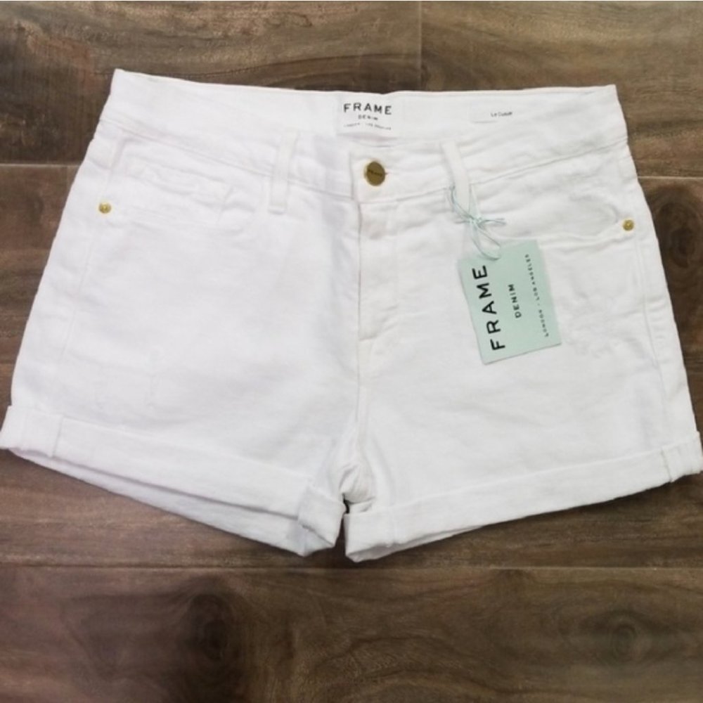 Frame Denim Blanc Rookley cutoff hemmed shorts 28